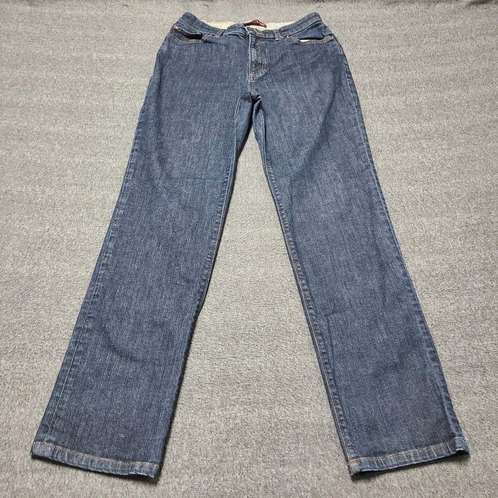 IZOD Womens Jeans Straight Leg Dark‎ Wash Stretch Denim Size 10